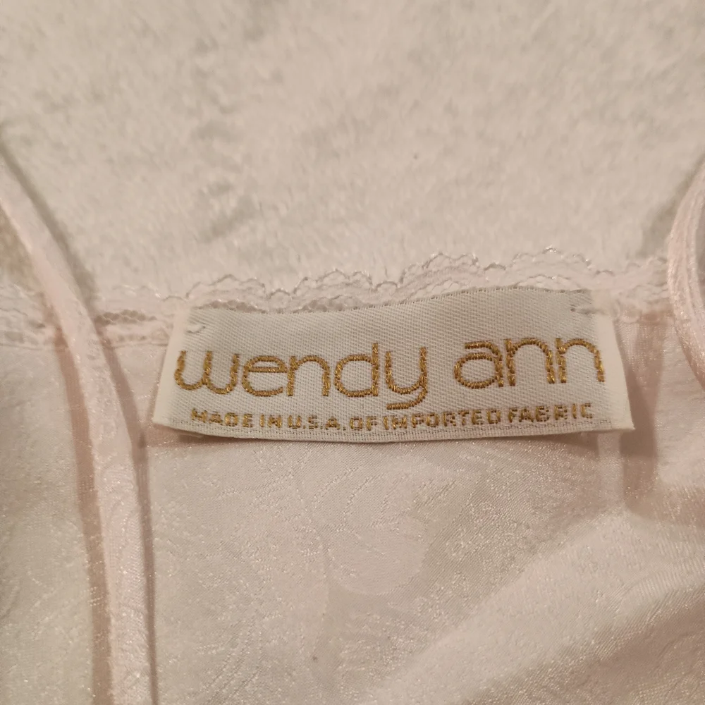 Vintage Wendy Ann Pink Satin And Lace Peignoir Robe And Nightgown Set Size 1X-2X